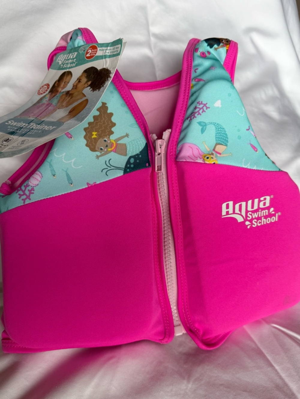 Kids' Pink Mermaid Swim Trainer Vest